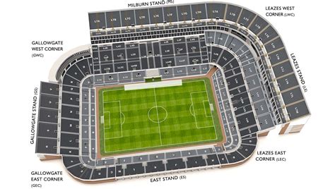 newcastle united stadium map